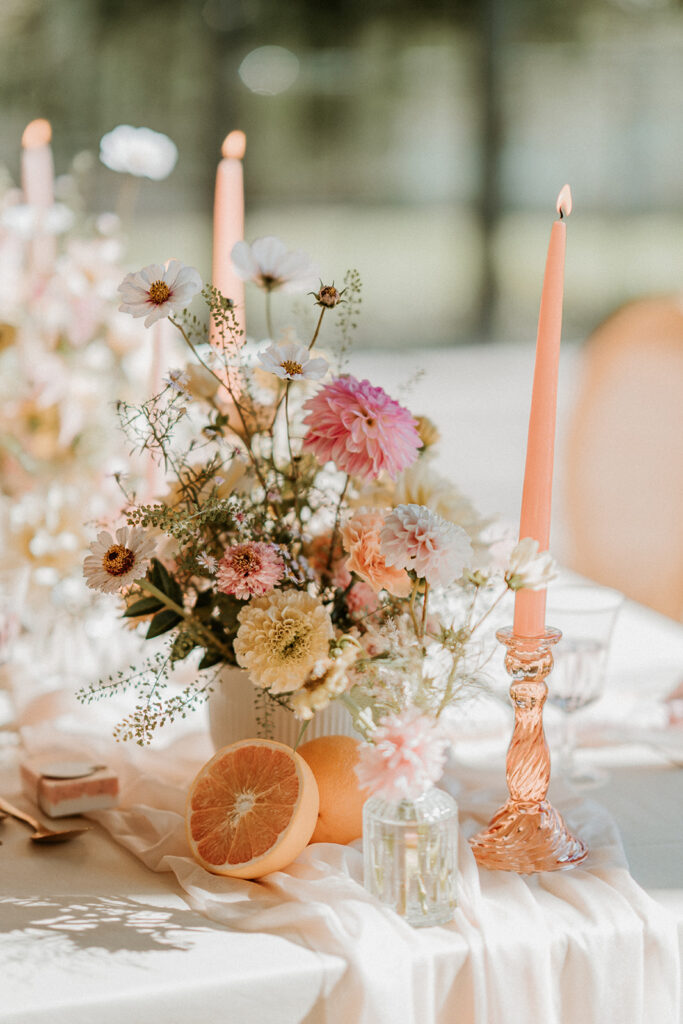 décoration table mariage pastel