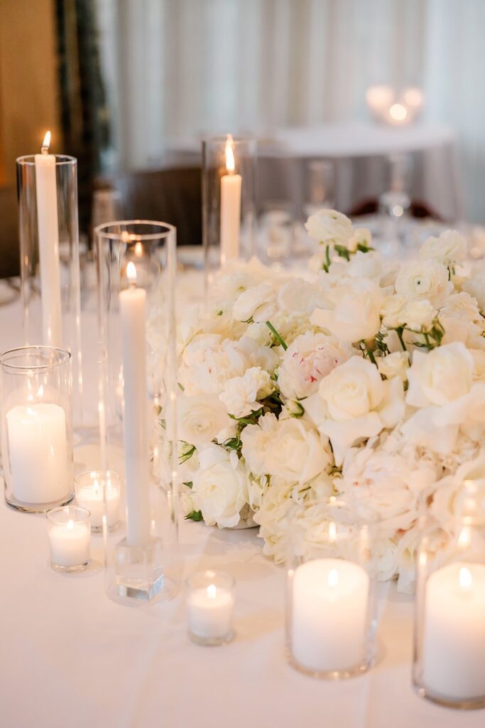 décoration table mariage blanc