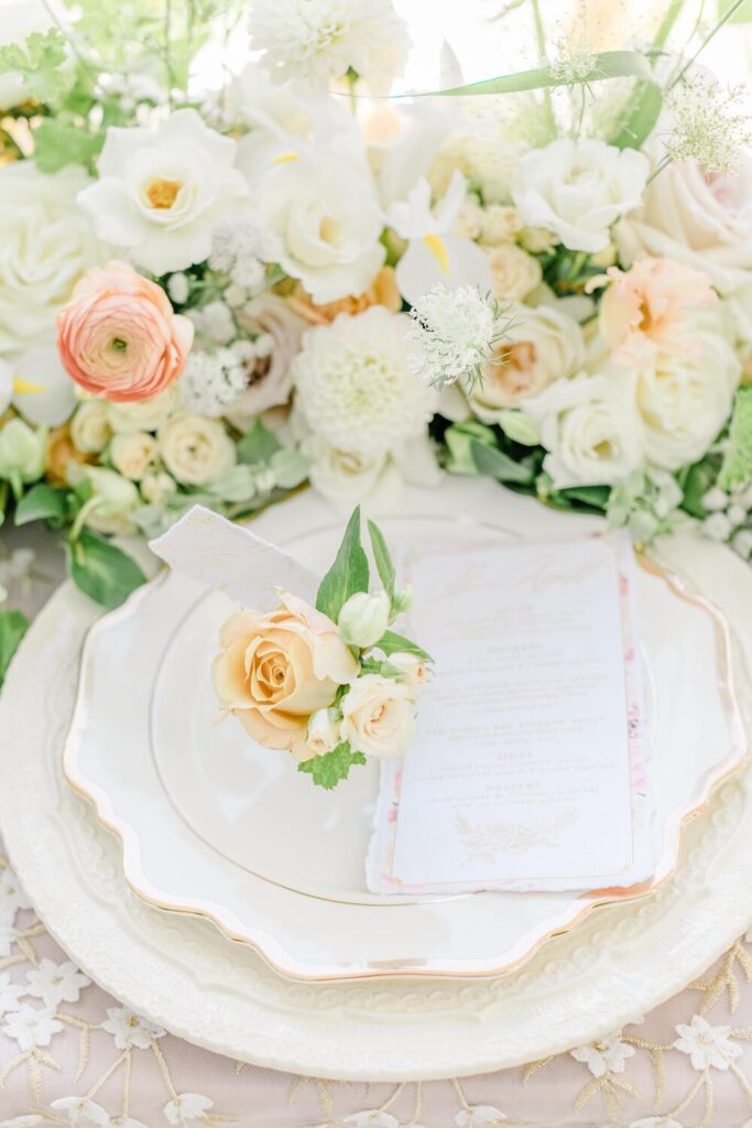 décoration table mariage blanc